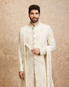 Ivory Silk Zardosi Embroidered Sherwani